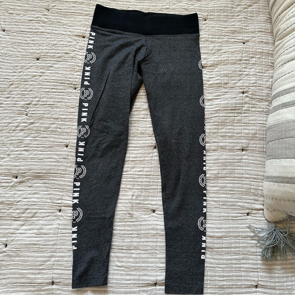 PINK Victoria's Secret Charcoal Leggings with Logo